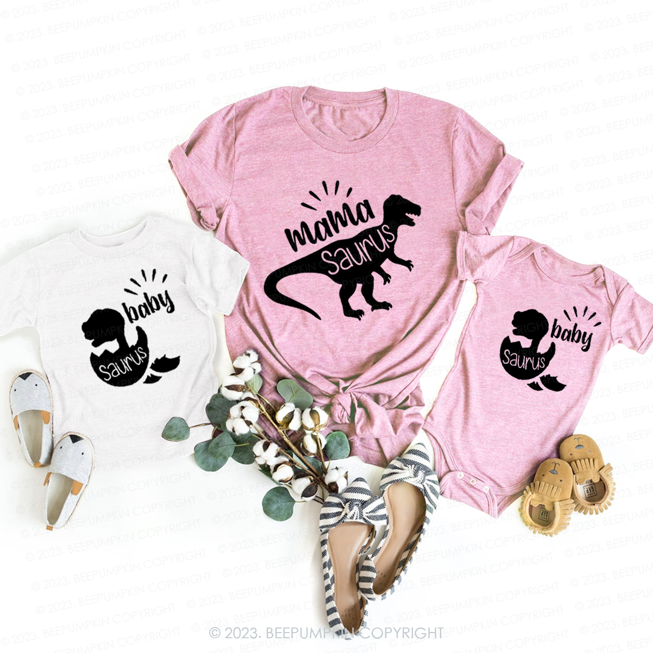 Mommy and Me Dinosaur T-Shirts For Mom&Me
