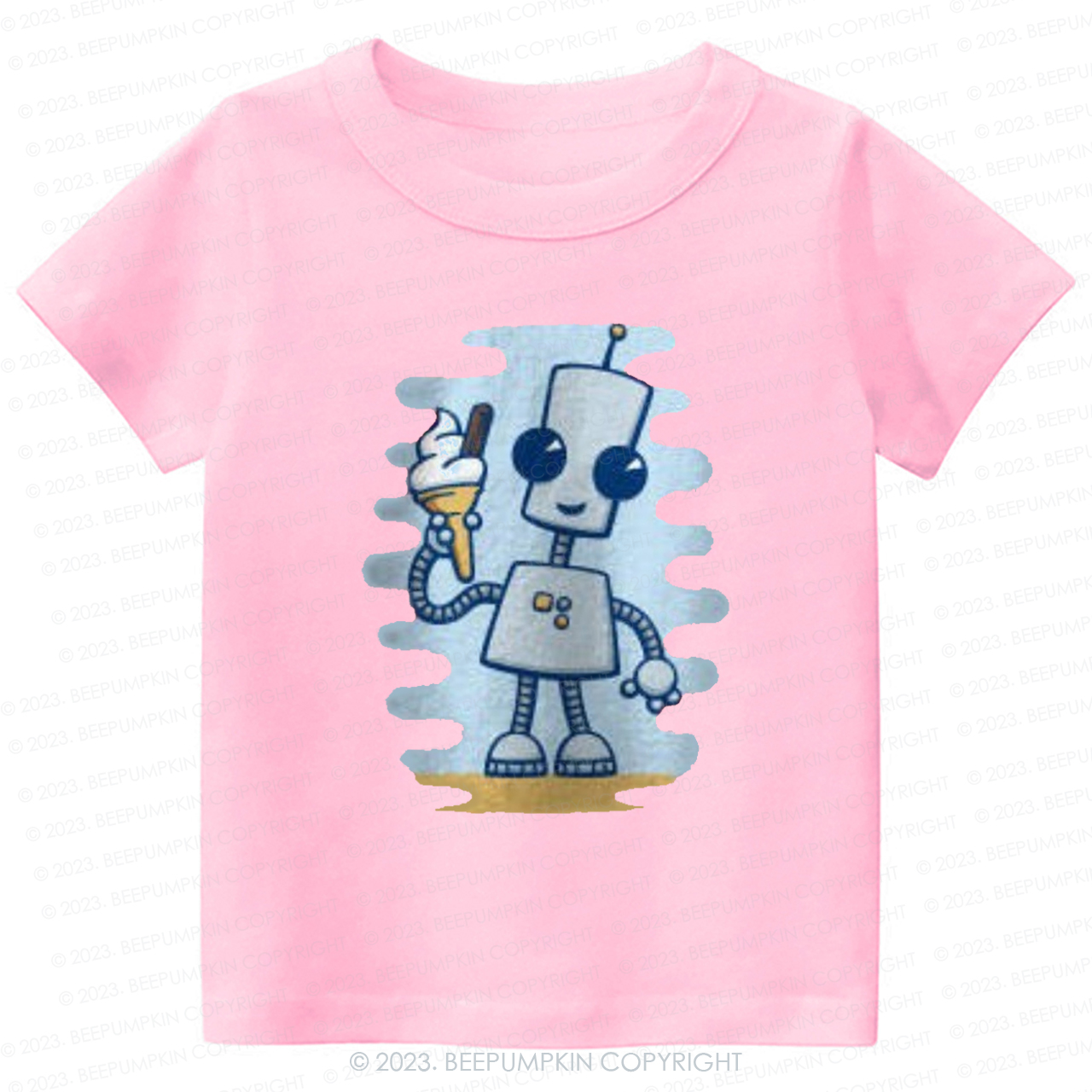 Ned's Ice Cream Cute Robot Kids Shirt