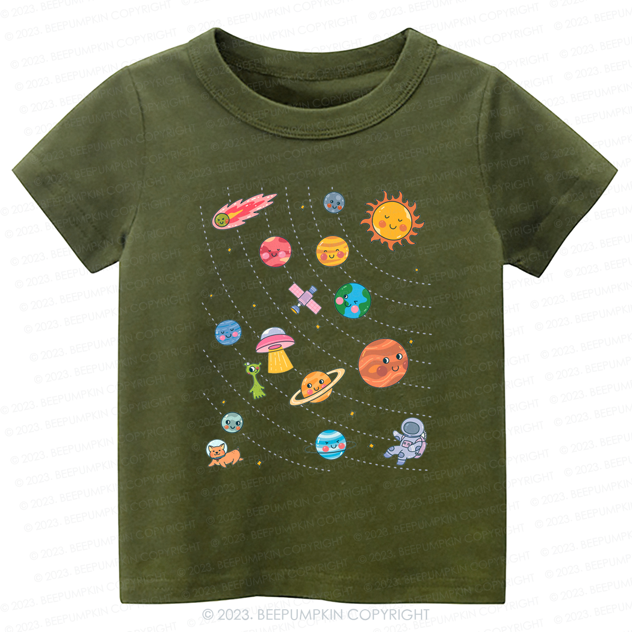 Planets Outerspace Space Theme Kids Shirt