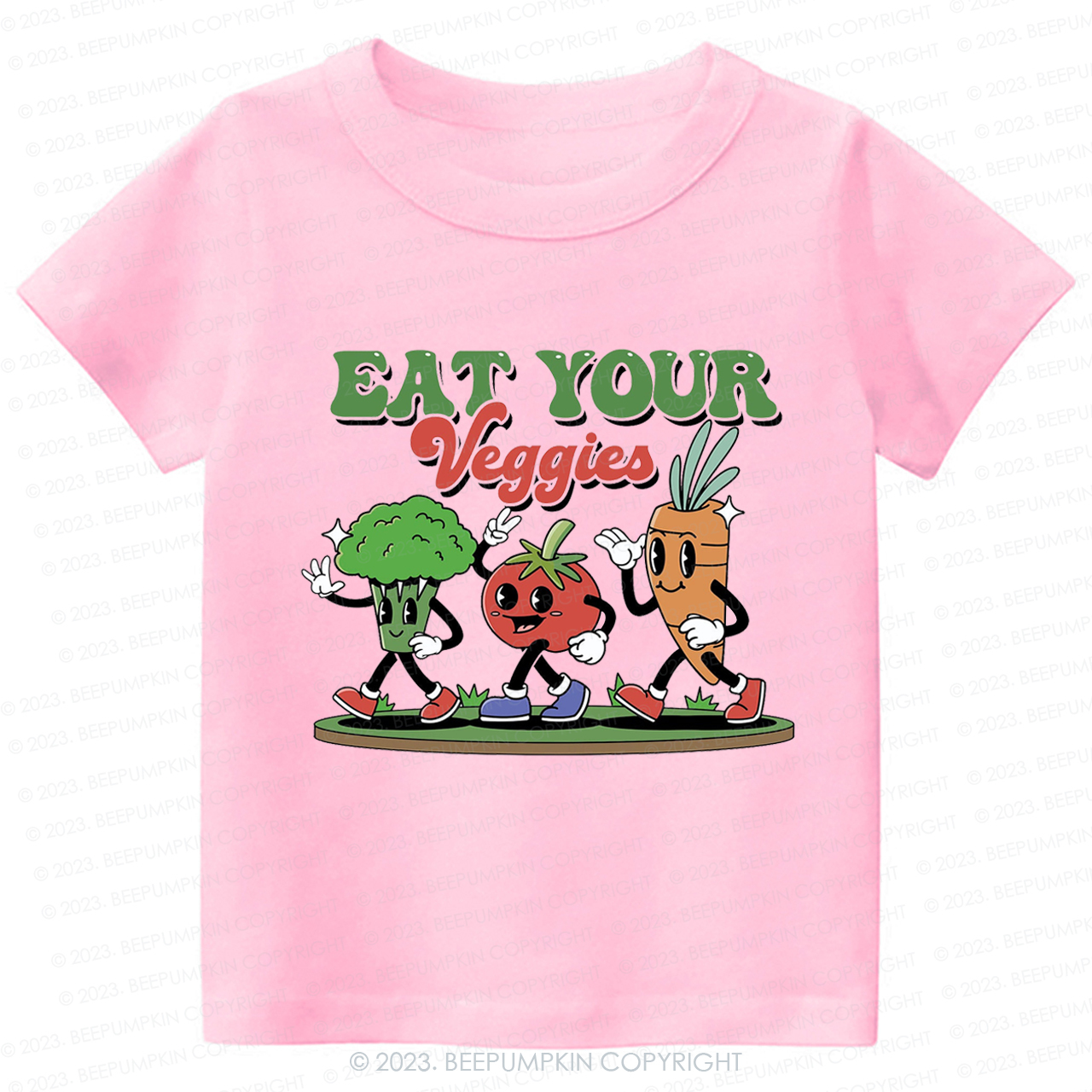 Retro Boho Eat Your Veggies Kids Shirt