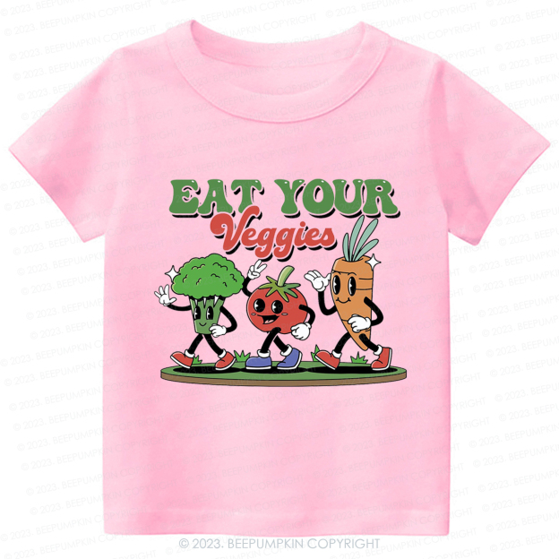Retro Boho Eat Your Veggies Kids Shirt