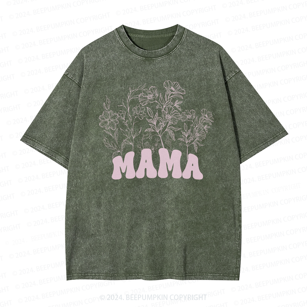 Floral New Wildflowers Mama Washed T-Shirts 