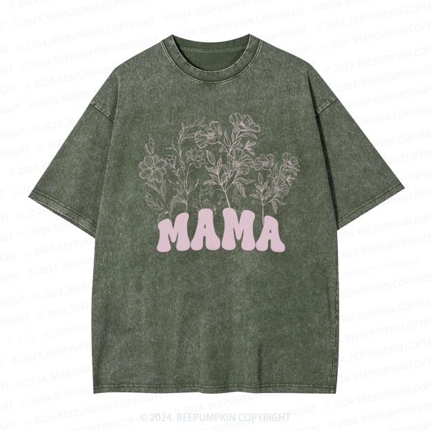 Floral New Wildflowers Mama Washed T-Shirts 