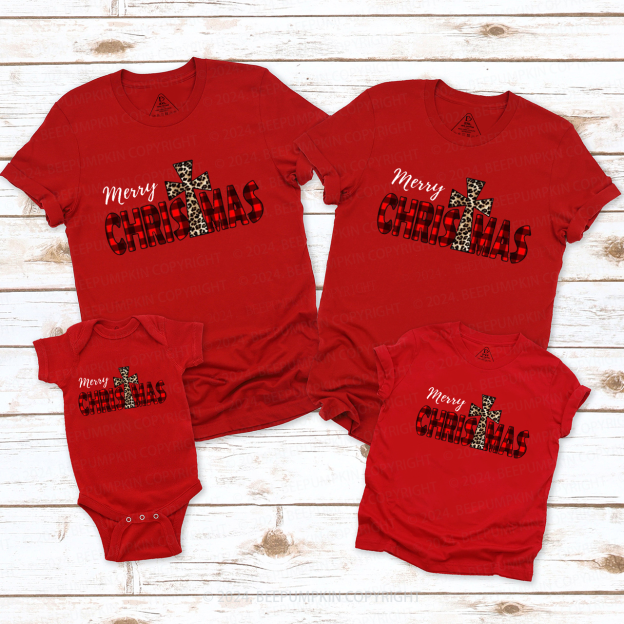 Christmas Buffalo Plaid Merry Christmas Matching T-Shirts