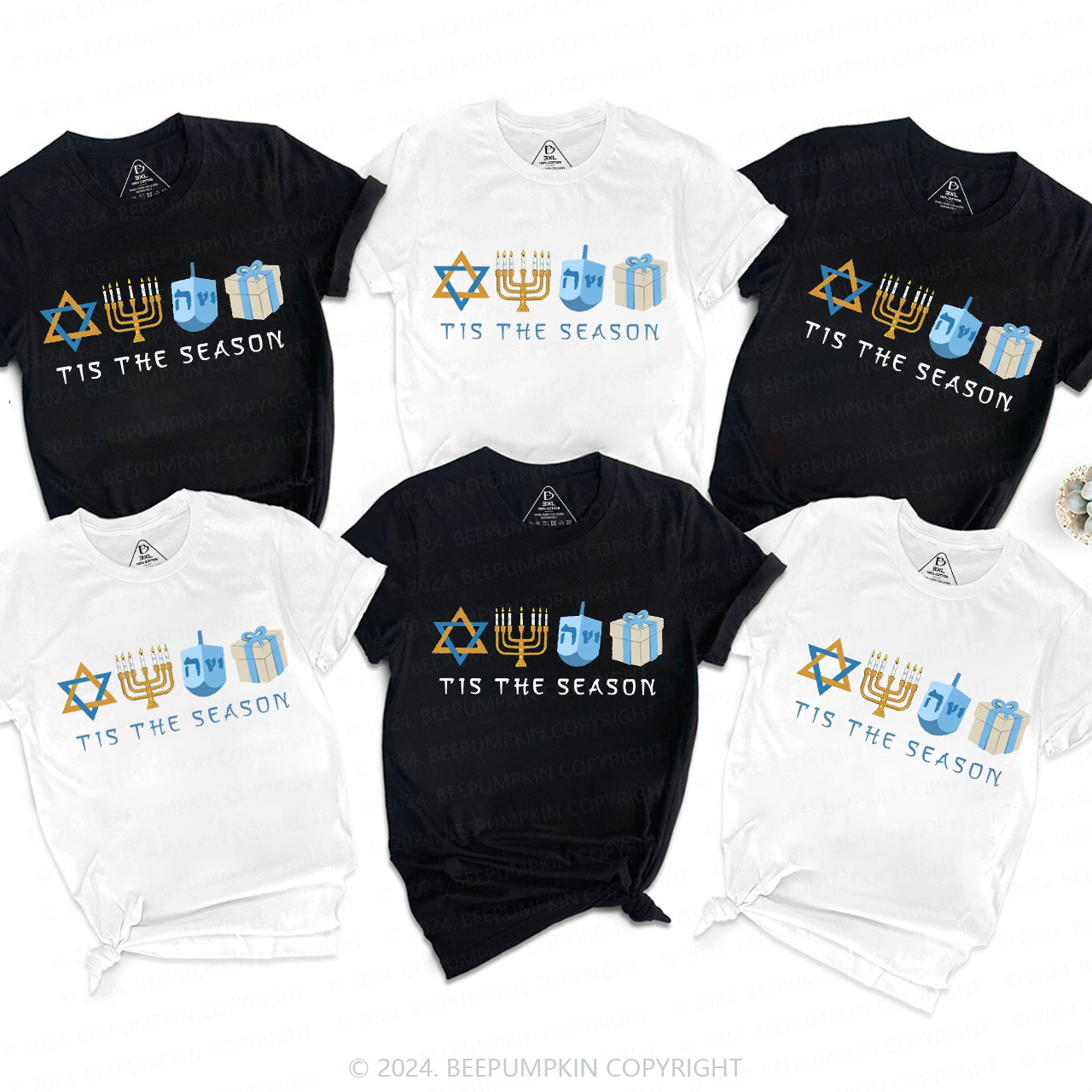Tis The Season Lit Candle For Hanukkah Family T-Shirts Beepumpkin