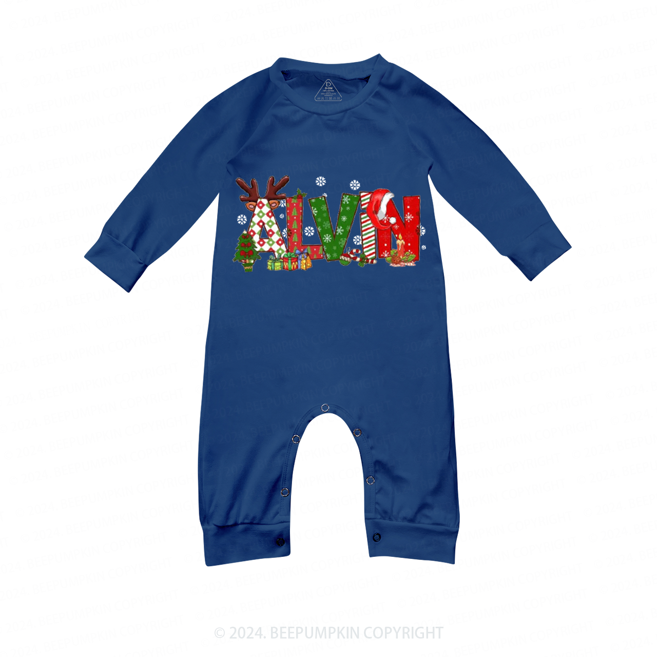 Personalized Color Christmas Nam Family Matching Blue Pajamas Beepumpkin