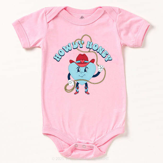 Howdy Honey Valentine's Day Bodysuit Beepumpkin