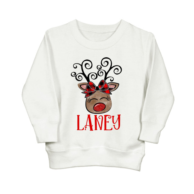 Personalized Reindeer Name Kids Sweatshirt