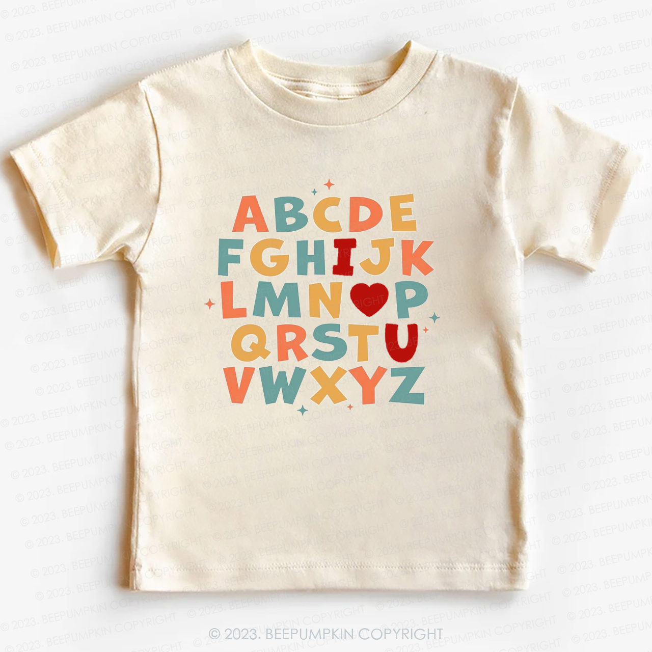 Alphabet I Love You Natural -Toddler Tees