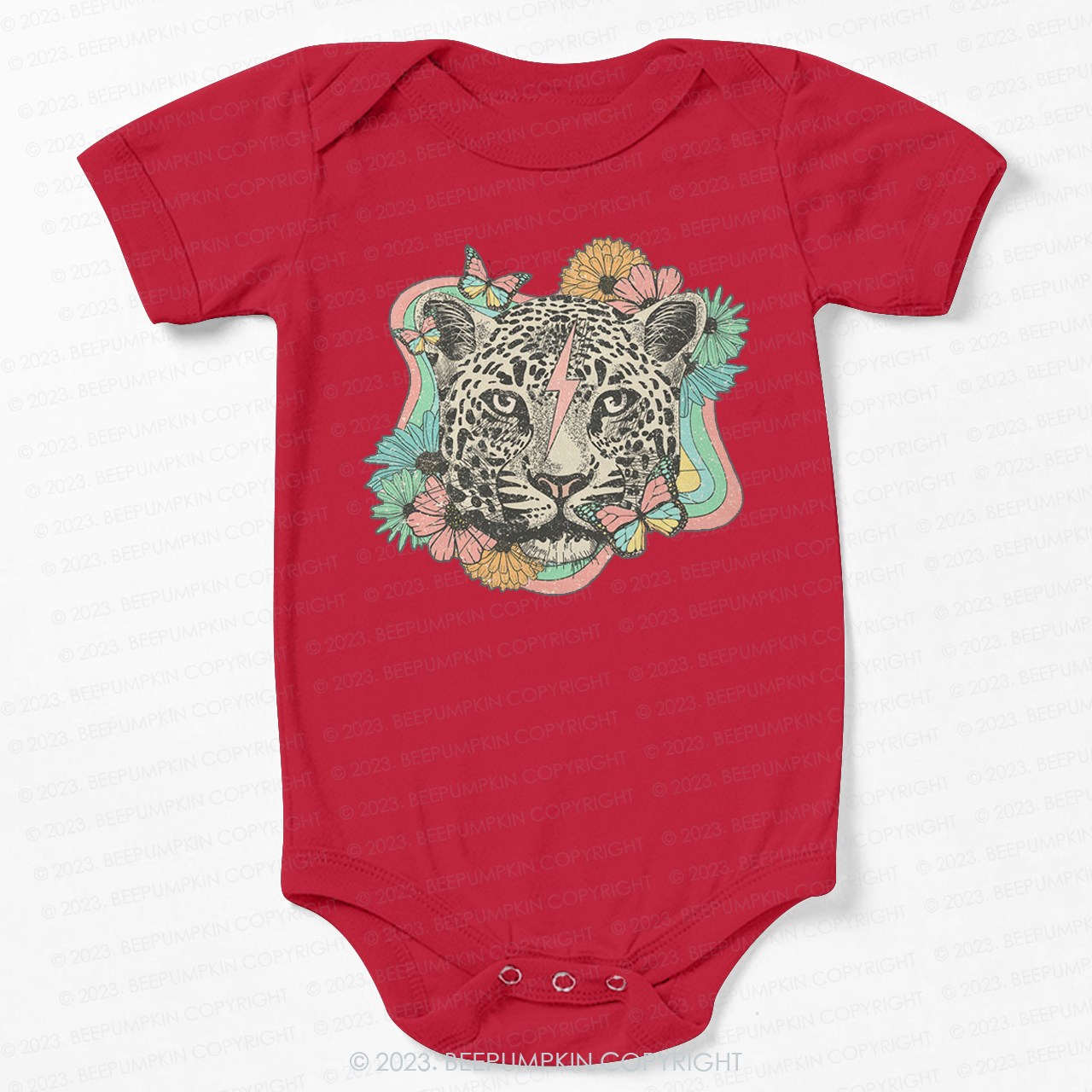 Wild Flower Animal Leopard Bodysuit For Baby