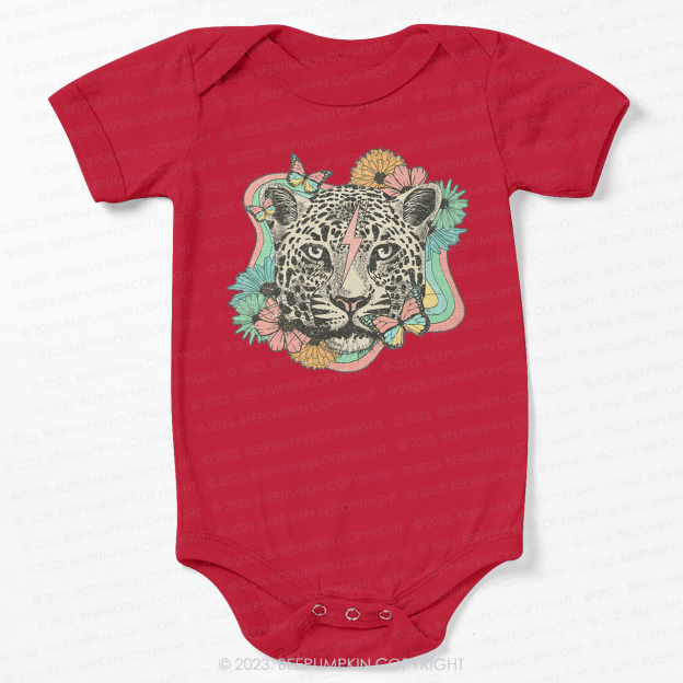 Wild Flower Animal Leopard Bodysuit For Baby