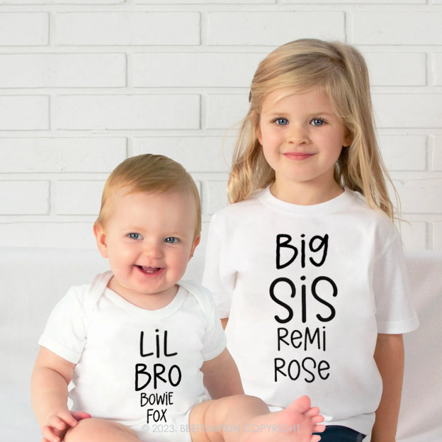 Big Bro Lil Sis Matching Sibling Shirts