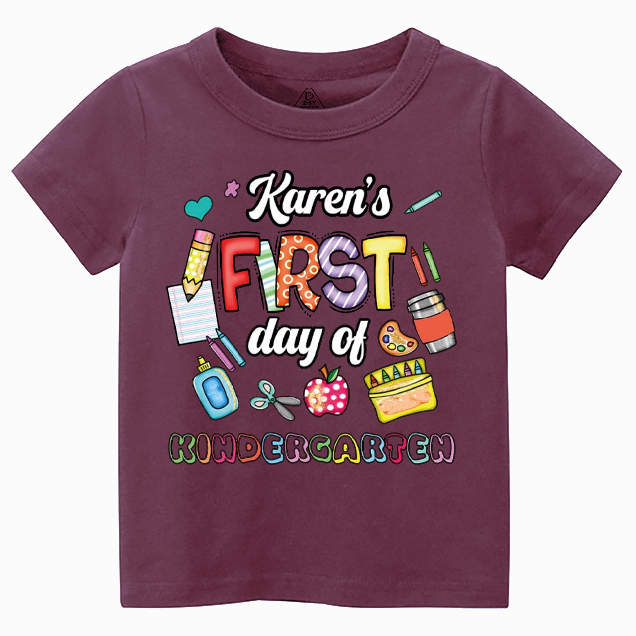 Personalized First Day of Kindergarten Toddler&Kid's Tees Beepumpkin 