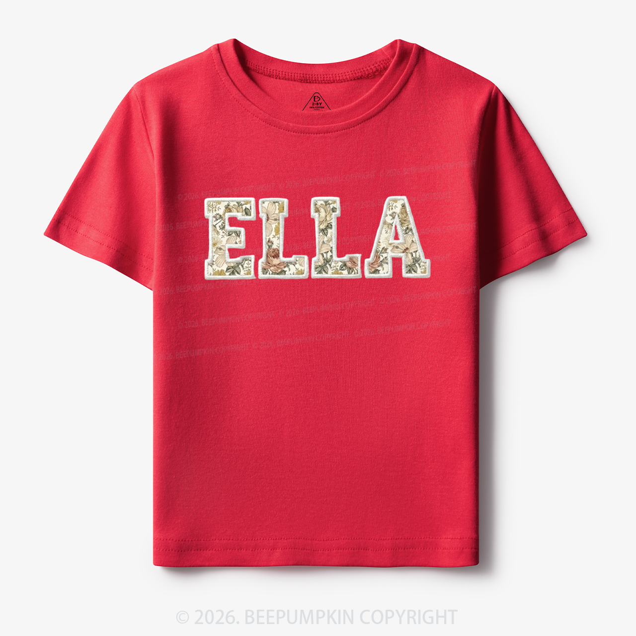 Personalized Applique Wildflower Print Toddler&Kid's Tees