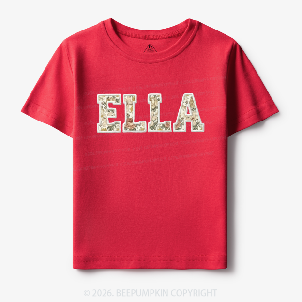 Personalized Applique Wildflower Print Toddler&Kid's Tees