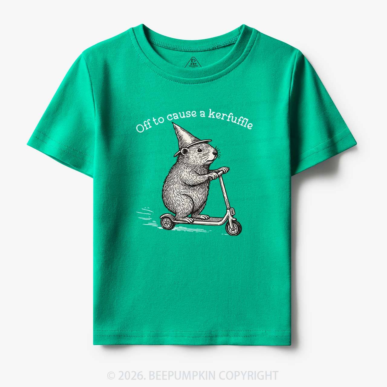 Off To Cause A Kerfuffle Groundhog Scooter Toddler&Kid's Tees