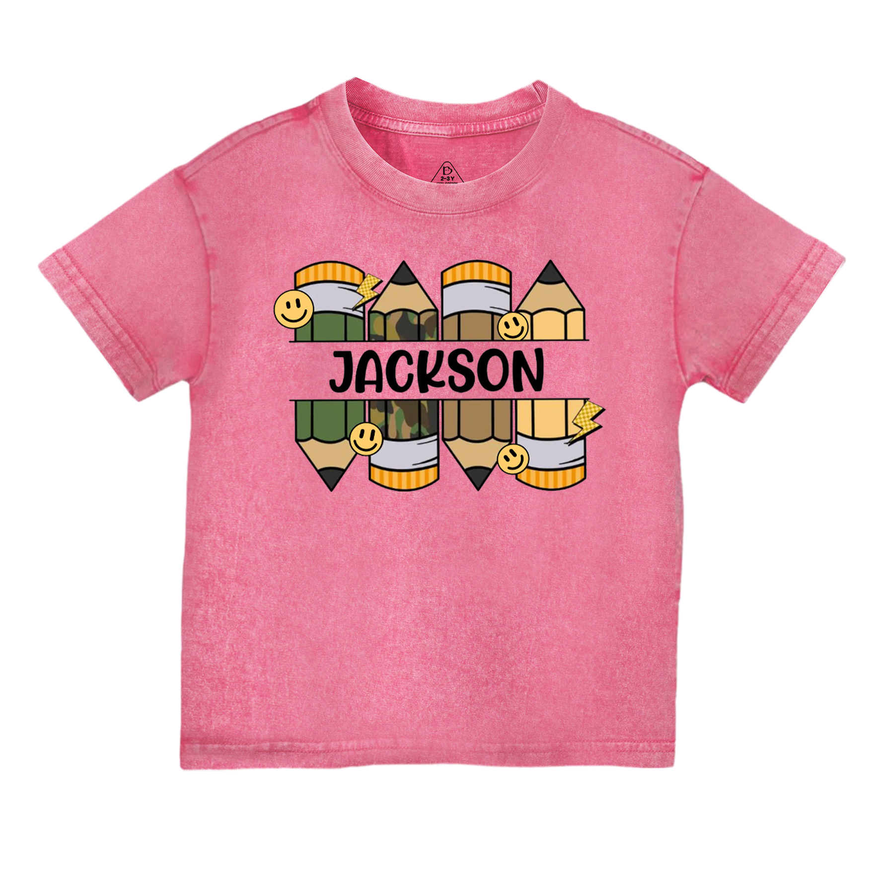 Personalized Pencil Kid Name Toddler&Kids Washed Tees