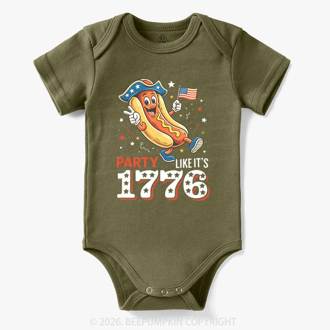 Party Like It's 1776 4th Of July Hot Dog Bodysuit