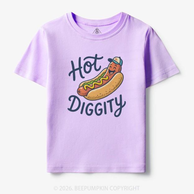 Hot Diggity Funny Hot Dog Retro Toddler&Kid's Tees