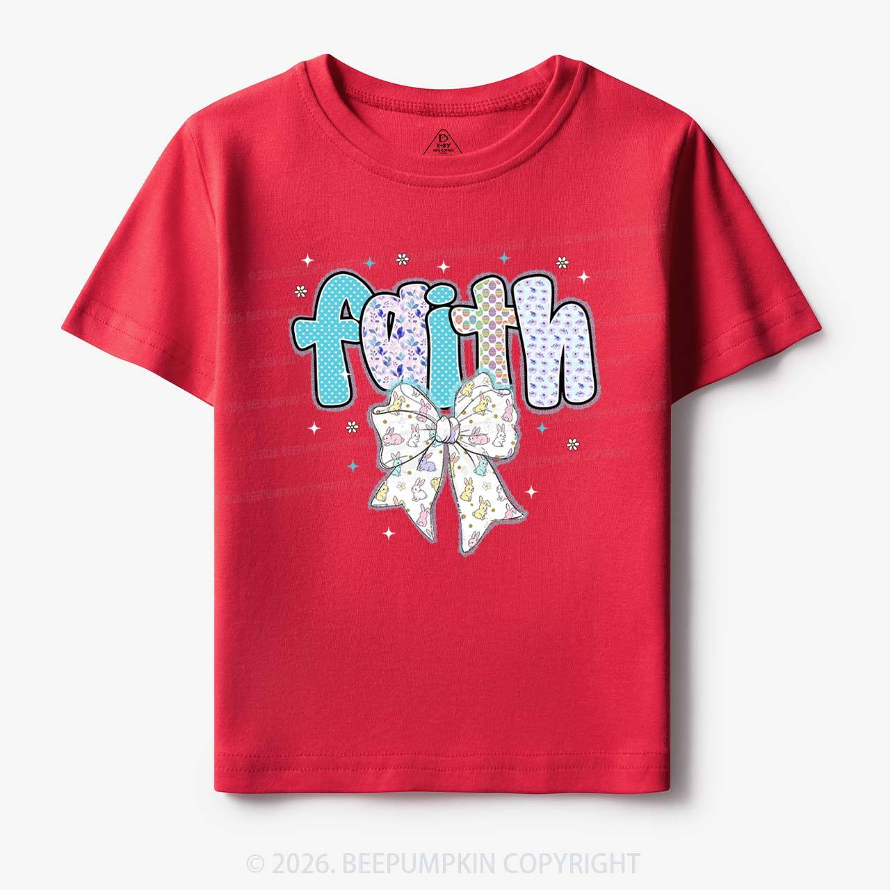 Blooming Faith Bunny Bow Toddler&Kid's Tees