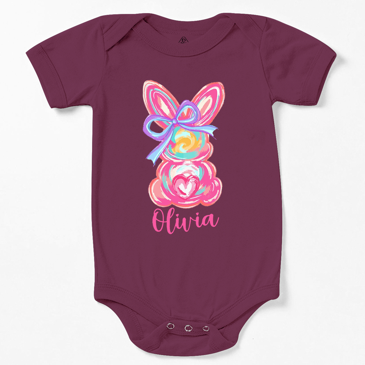 Personalized Girl Name Easter Bunny Bodysuit Beepumpkin
