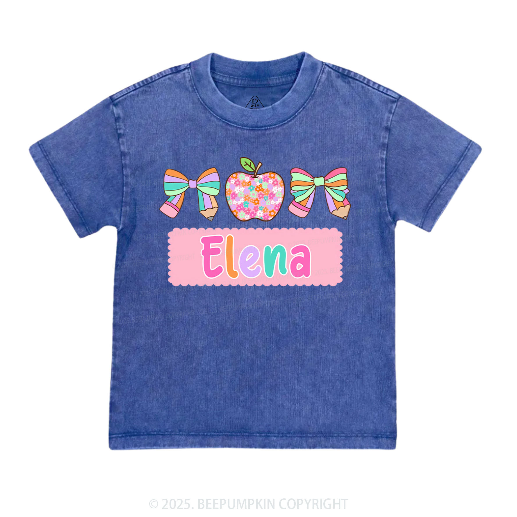 Personalized Pretty Name Toddler&Kids Washed Tees