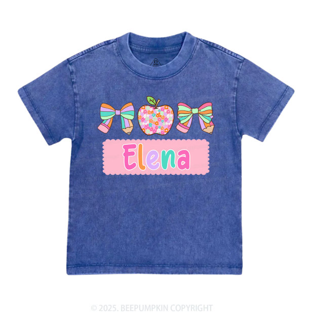 Personalized Pretty Name Toddler&Kids Washed Tees