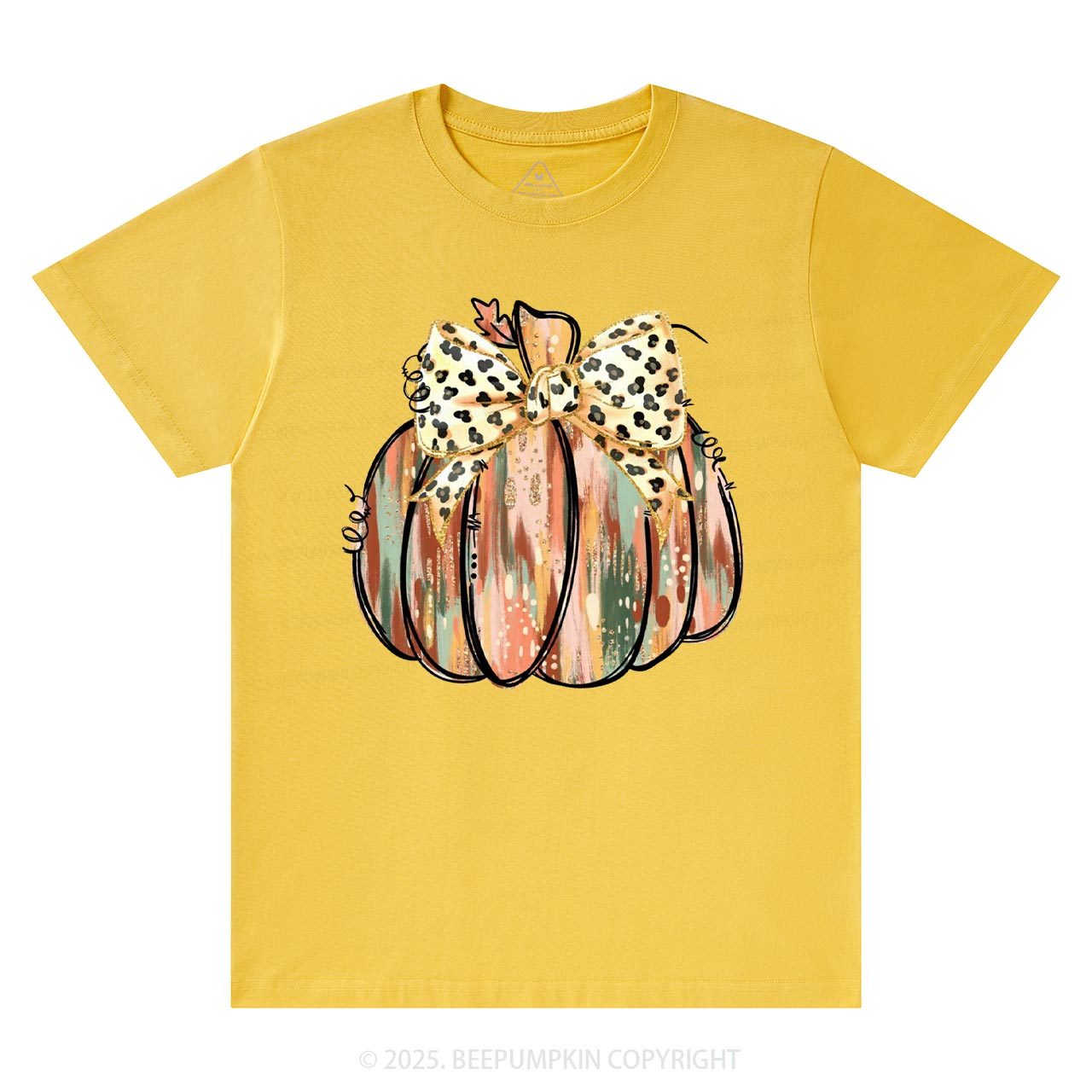 Colorful Coquette Gold Glitter Pumpkin T-Shirts Beepumpkin