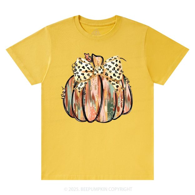 Colorful Coquette Gold Glitter Pumpkin T-Shirts Beepumpkin