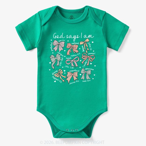 Jesus Gifts God Says I Am Girl Baby Bodysuit