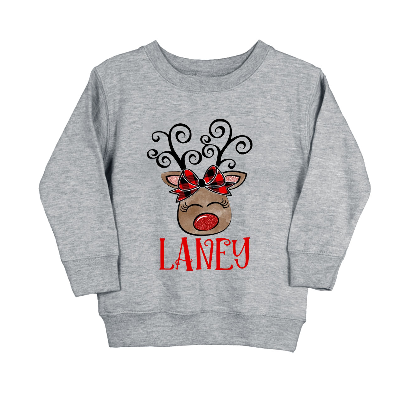 Personalized Reindeer Name Kids Sweatshirt