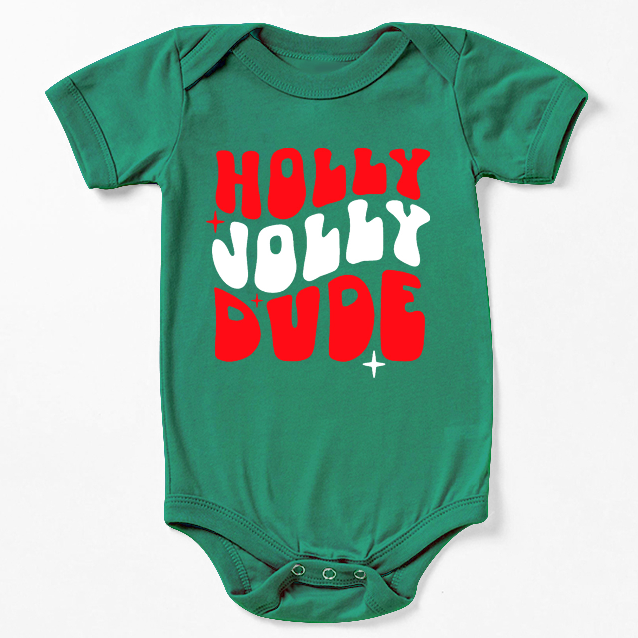 Holly Jolly Dude Christmas Bodysuit For Baby