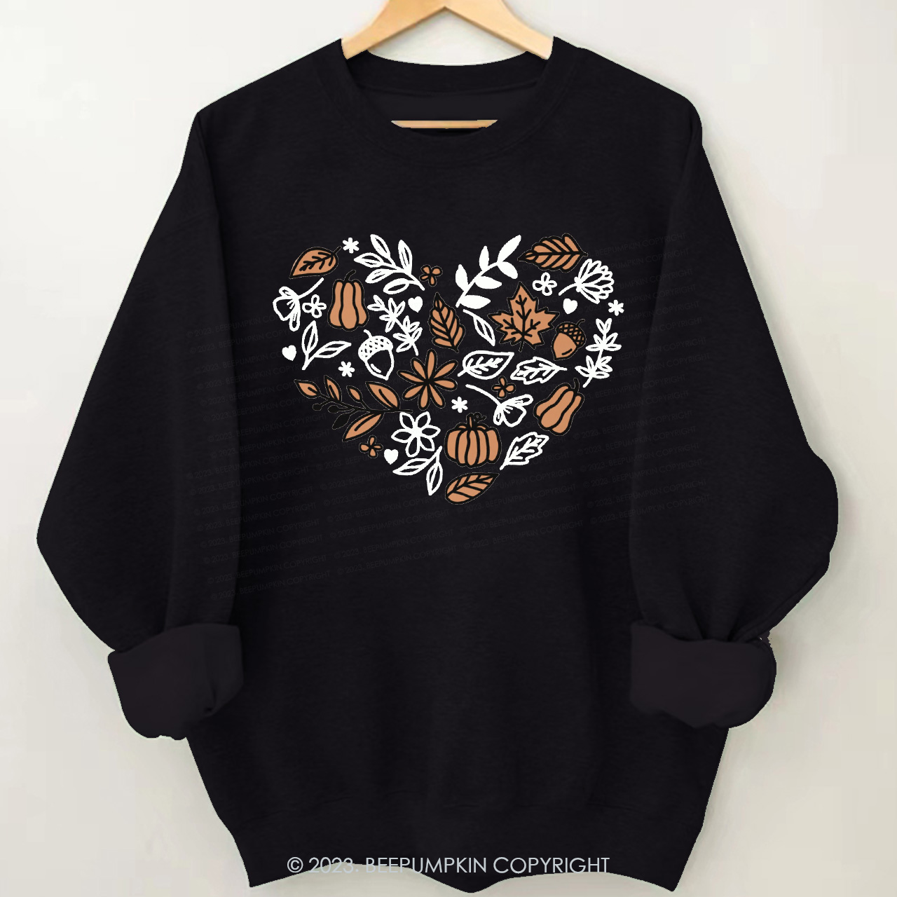 Pumpkin Patch Heart Vintage Fall Sweatshirt