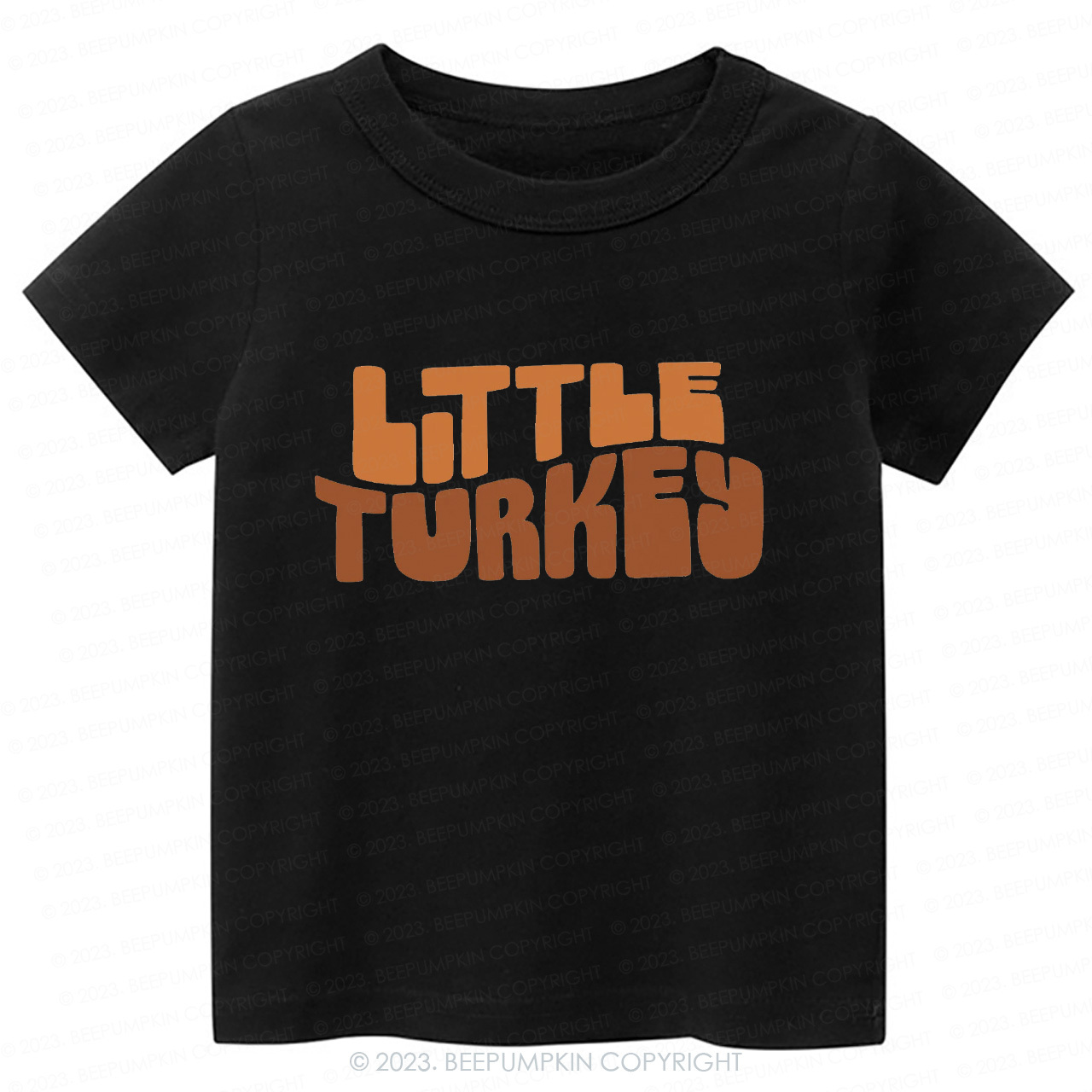 Fall Natural Little Turkey Thanksgiving Kids Tees 