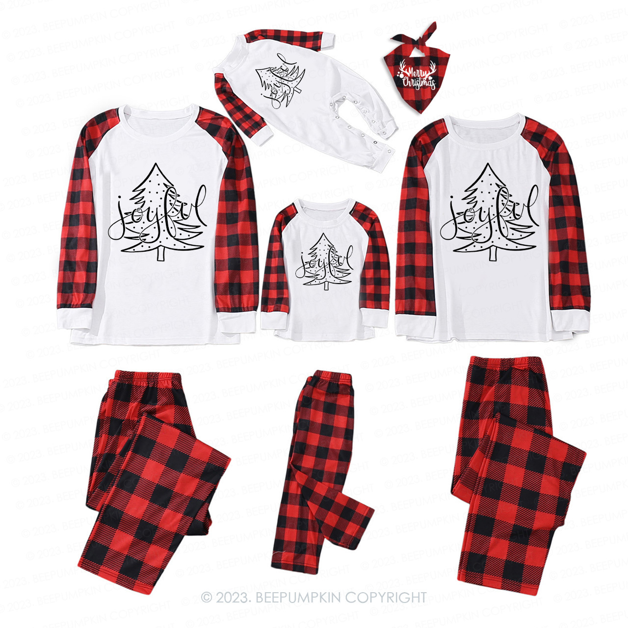 Merry And Bright Joyful Matching Pajamas For Family Beepumpkin