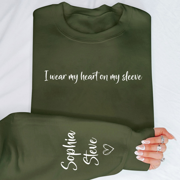 Custom Mama Sweatshirt With Kids Name On Sleeve