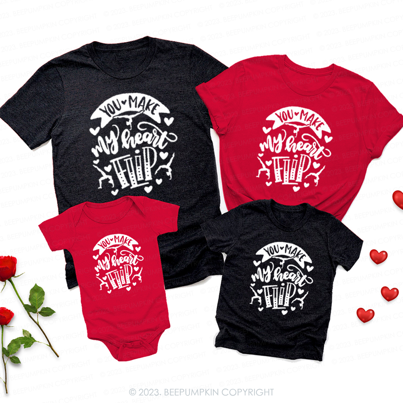 You Make My Heart Flip Matching Valentine��s Shirts