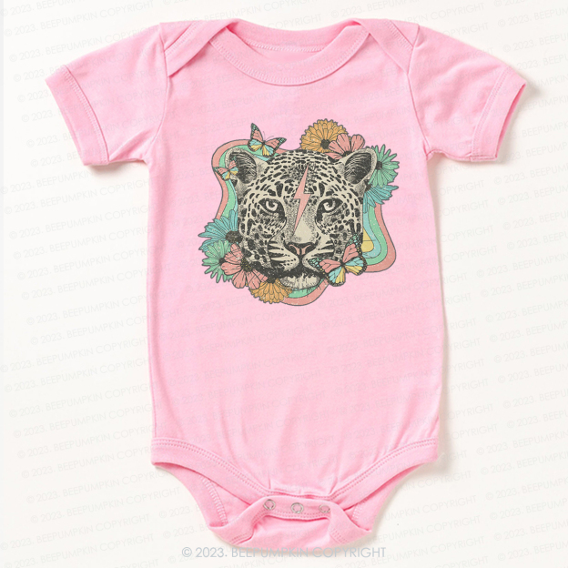 Wild Flower Animal Leopard Bodysuit For Baby
