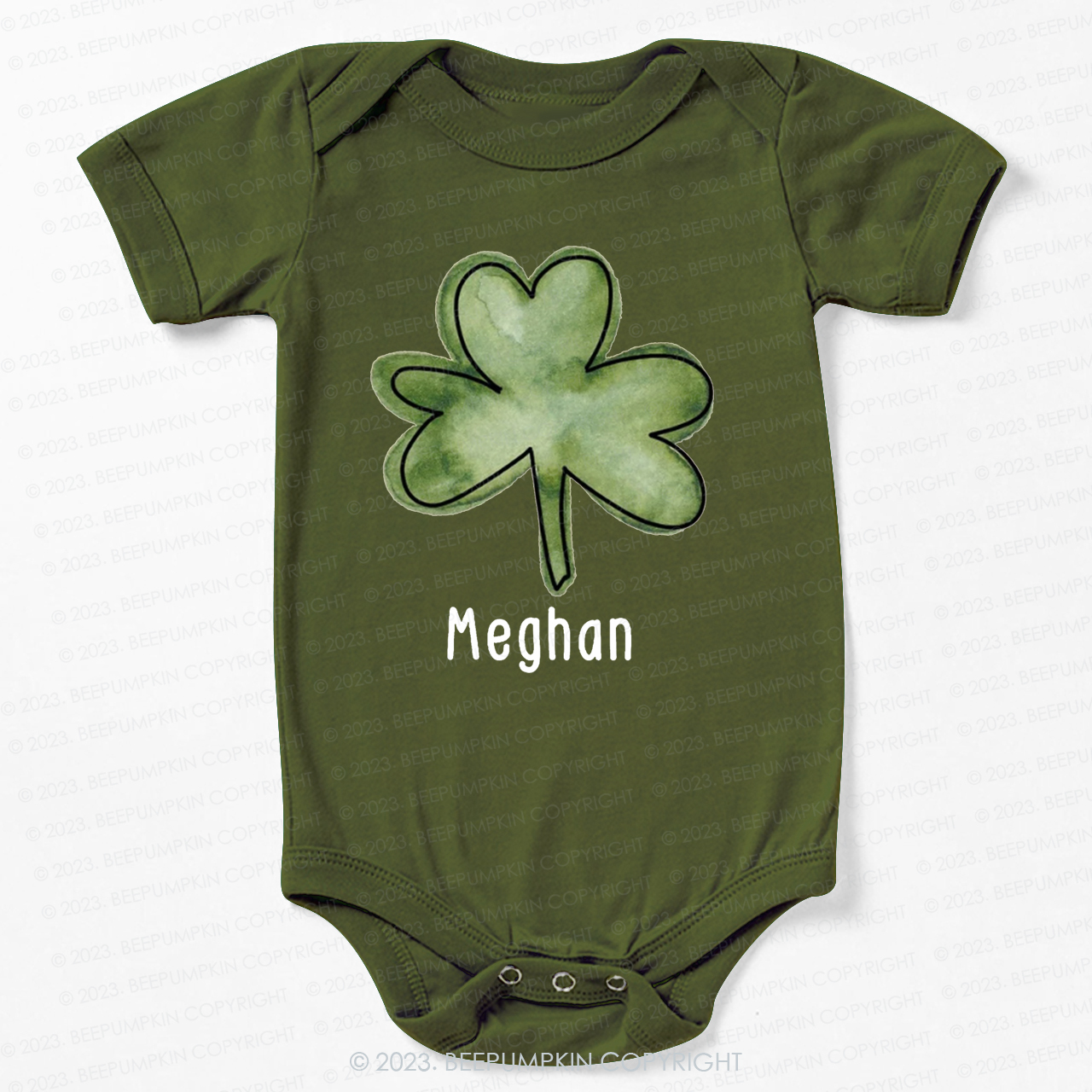 Personalized Shamrock St.Patricks Day Bodysuit For Baby