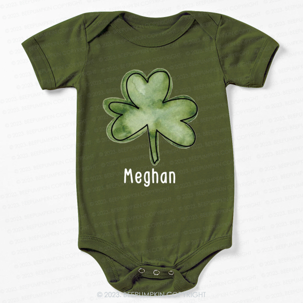 Personalized Shamrock St.Patricks Day Bodysuit For Baby