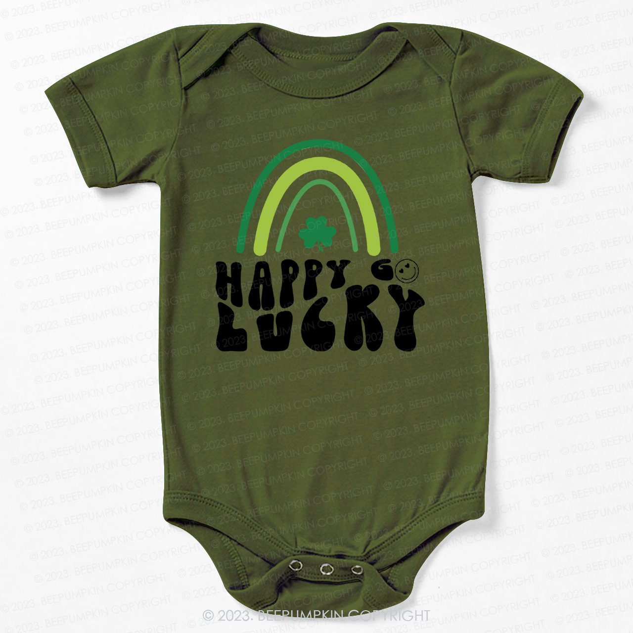 Happy Go lucky St.Patricks Day Bodysuit For Baby