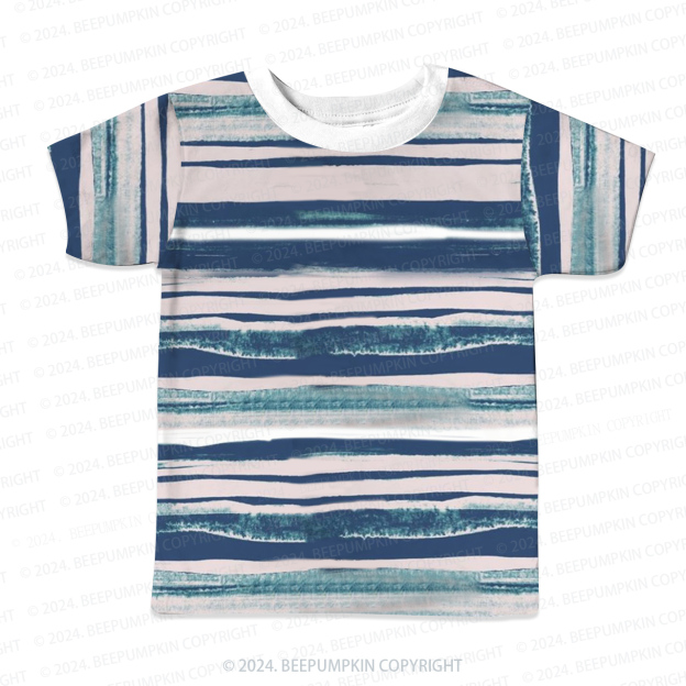 Watercolor Gradient Stripes All Over Print Kids Tees