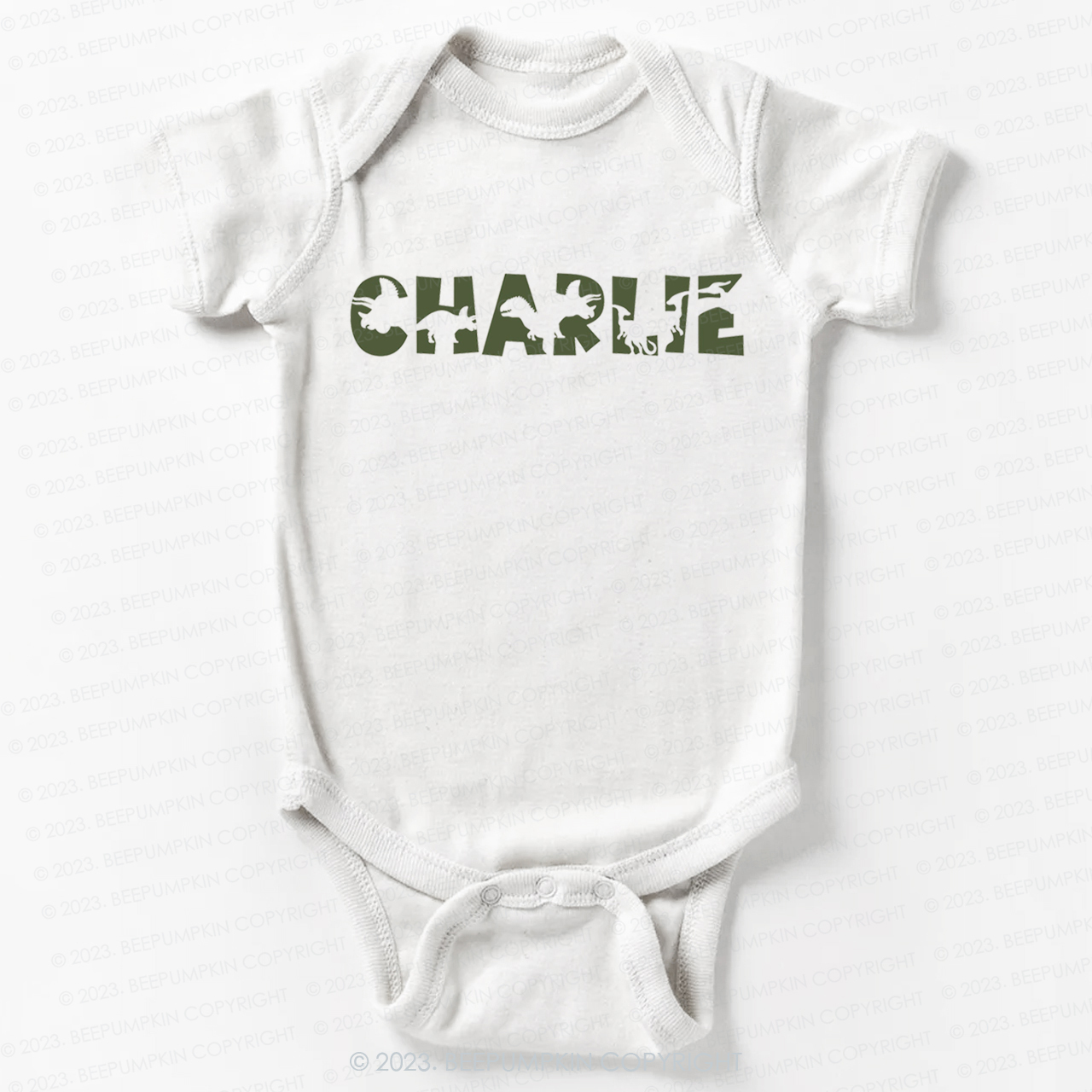 Personalized Dinosaur Name Bodysuit For Baby