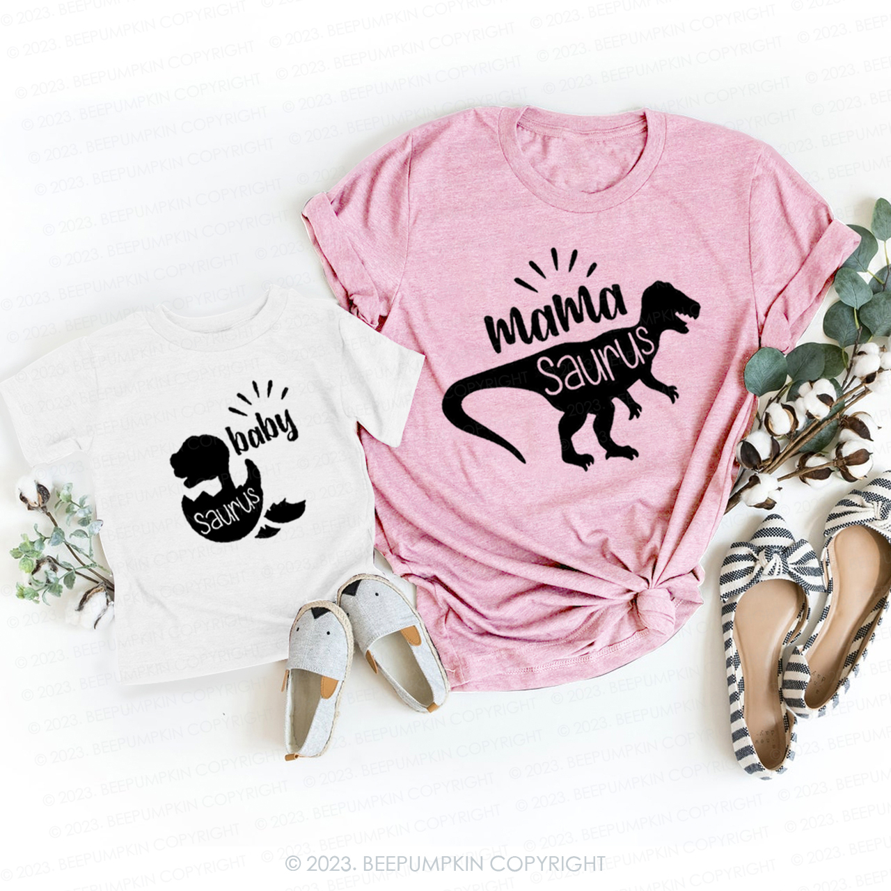 Mommy and Me Dinosaur T-Shirts For Mom&Me