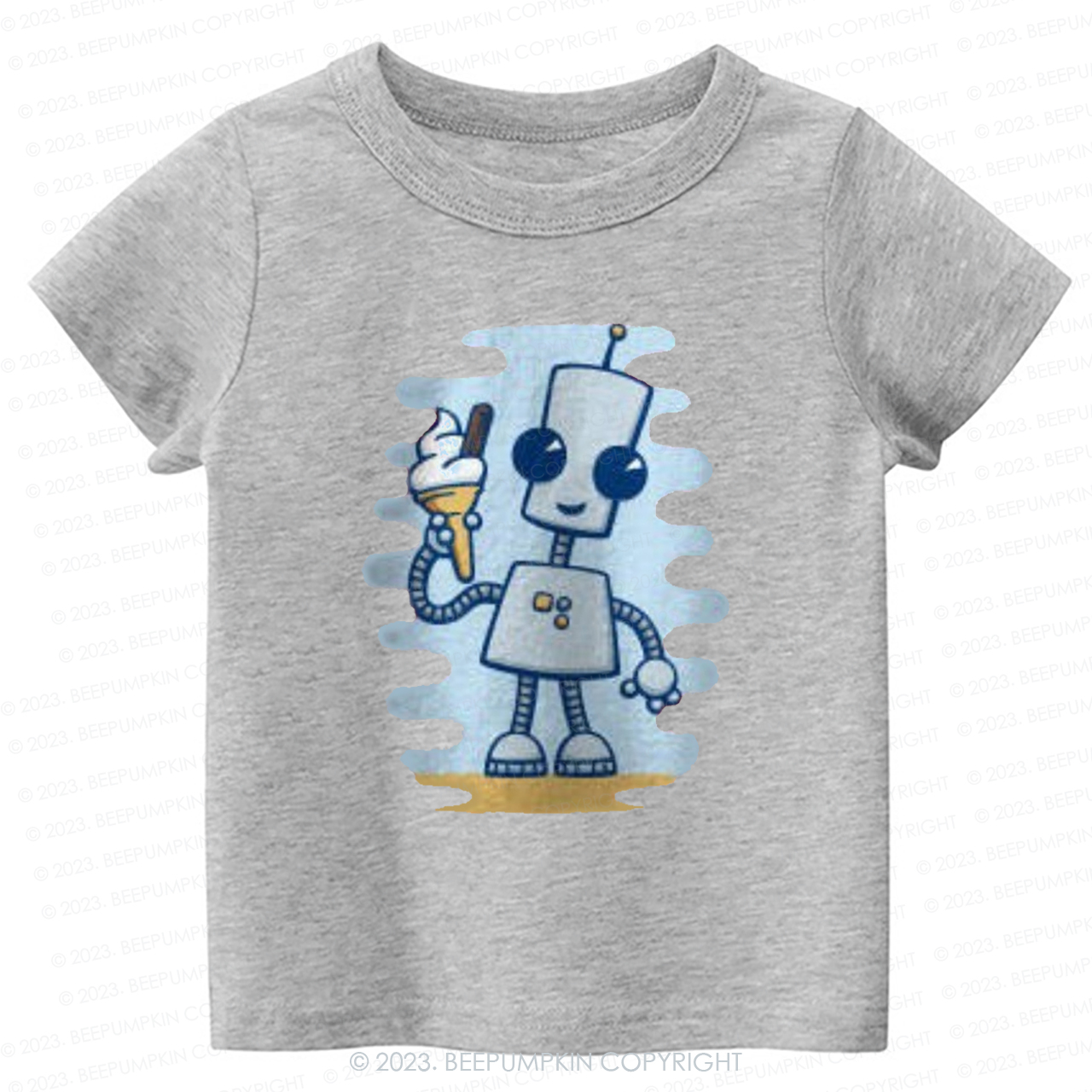 Ned's Ice Cream Cute Robot Kids Shirt