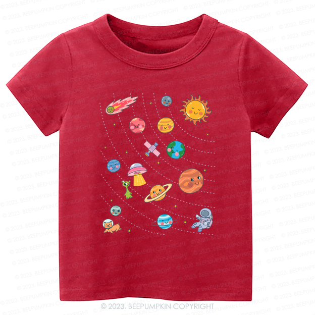 Planets Outerspace Space Theme Kids Shirt