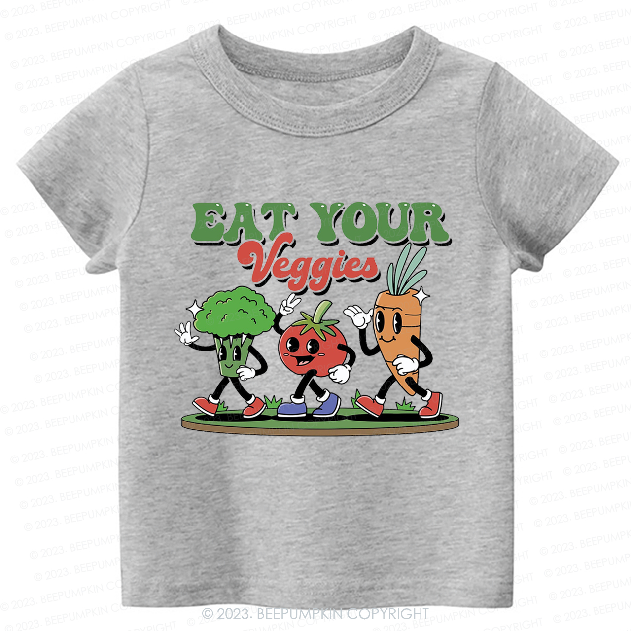 Retro Boho Eat Your Veggies Kids Shirt