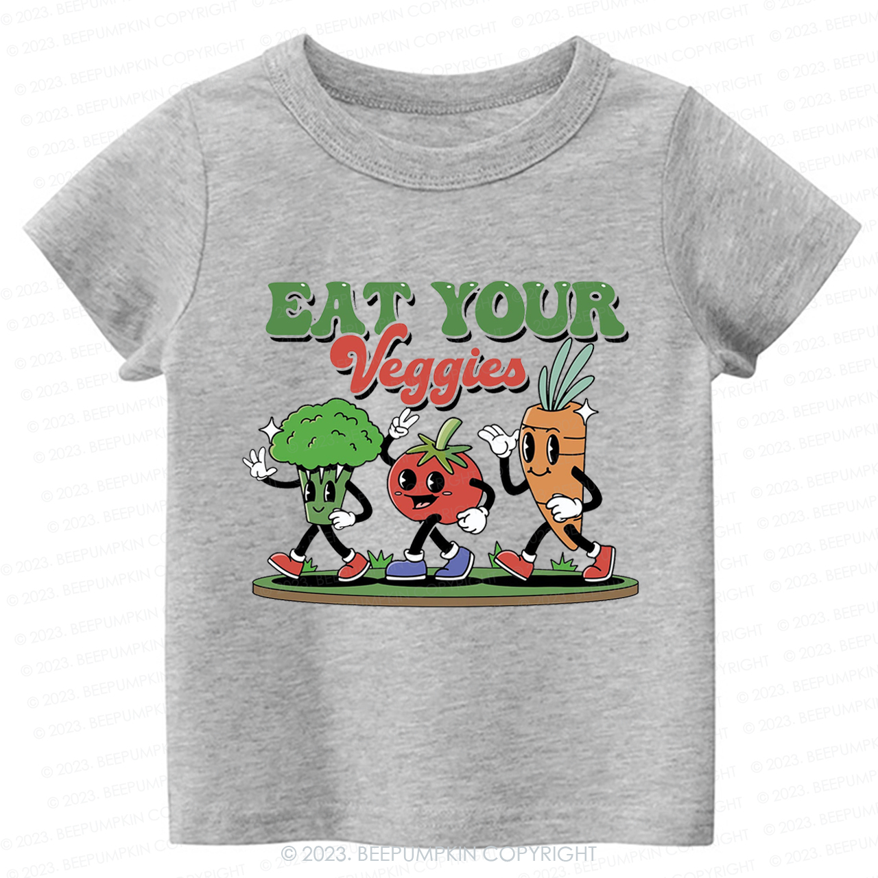 Retro Boho Eat Your Veggies Kids Shirt