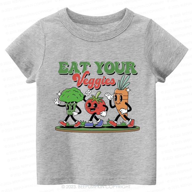 Retro Boho Eat Your Veggies Kids Shirt
