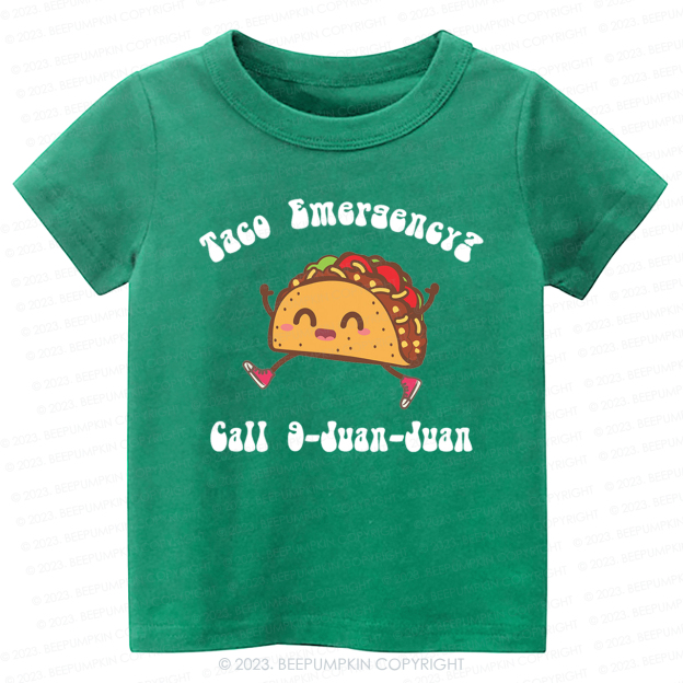 Funny Taco Emergency Kids Shirt